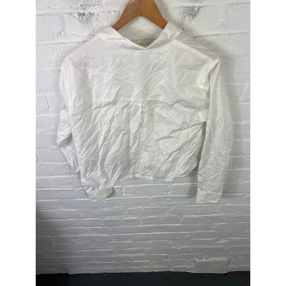 Everlane Women's Way Short Button Down Crop Shirt Top Long Sleeve White Size S - Picture 4 of 5